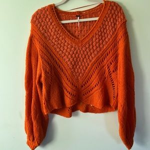 Free People V Neck Knit Sweater